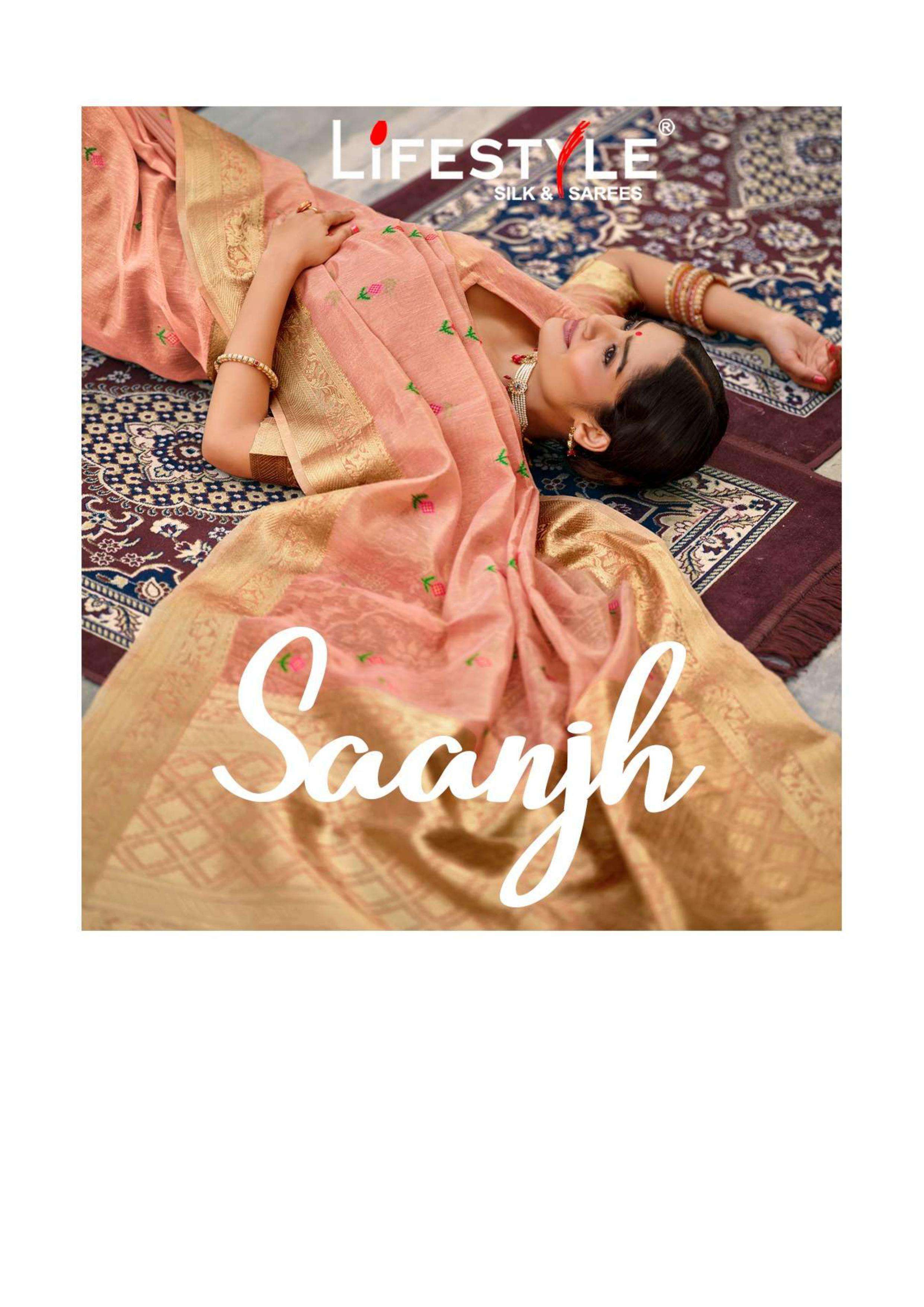 lifestyle saanjh series 76681-76686 cotton tissue saree