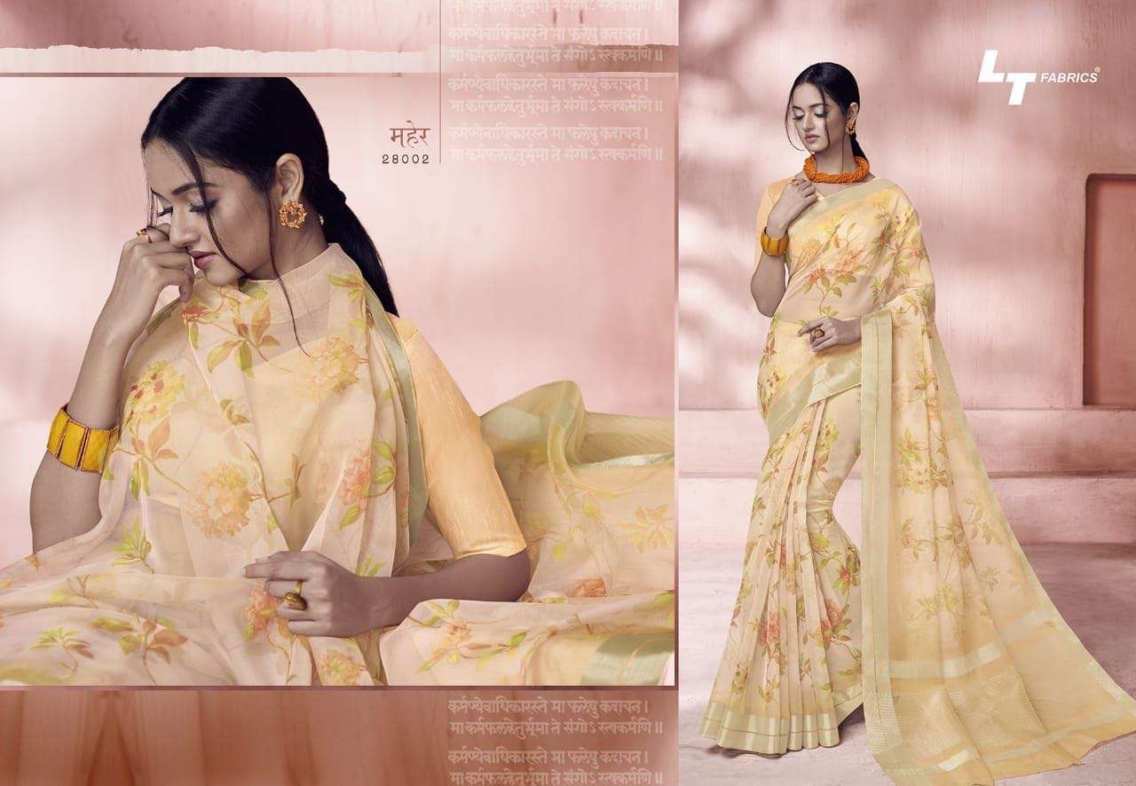 LT FABRICS GLANCE DESIGNER ORGANZA SAREE