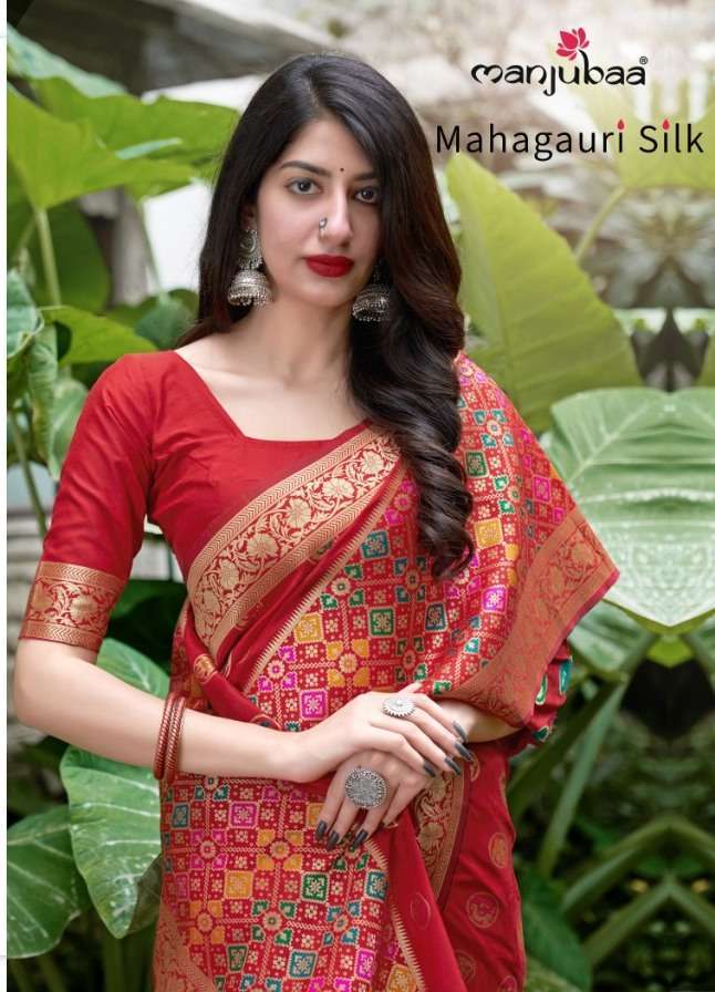manjubaa mahagauri silk series 5401 To 5408 fancy saree 