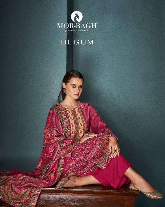 mor bagh begum series 8462-8469 velvet digital print suit 