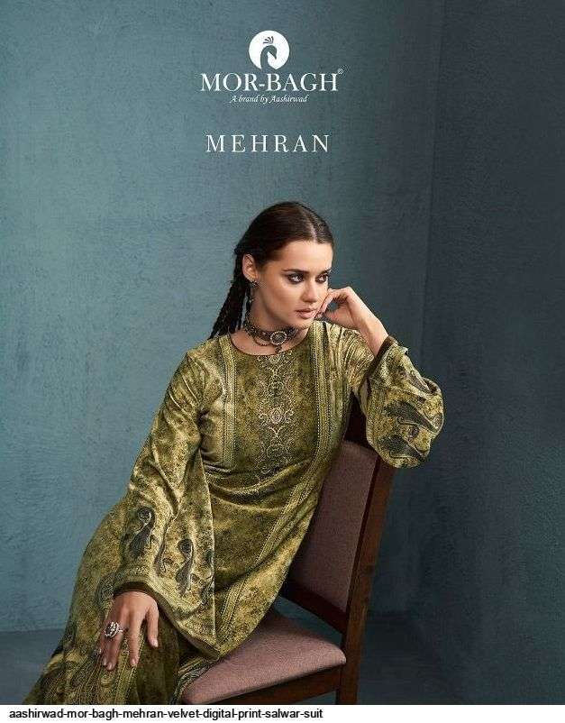 mor bagh mehran series 8612-8619 Velvet digital print suit
