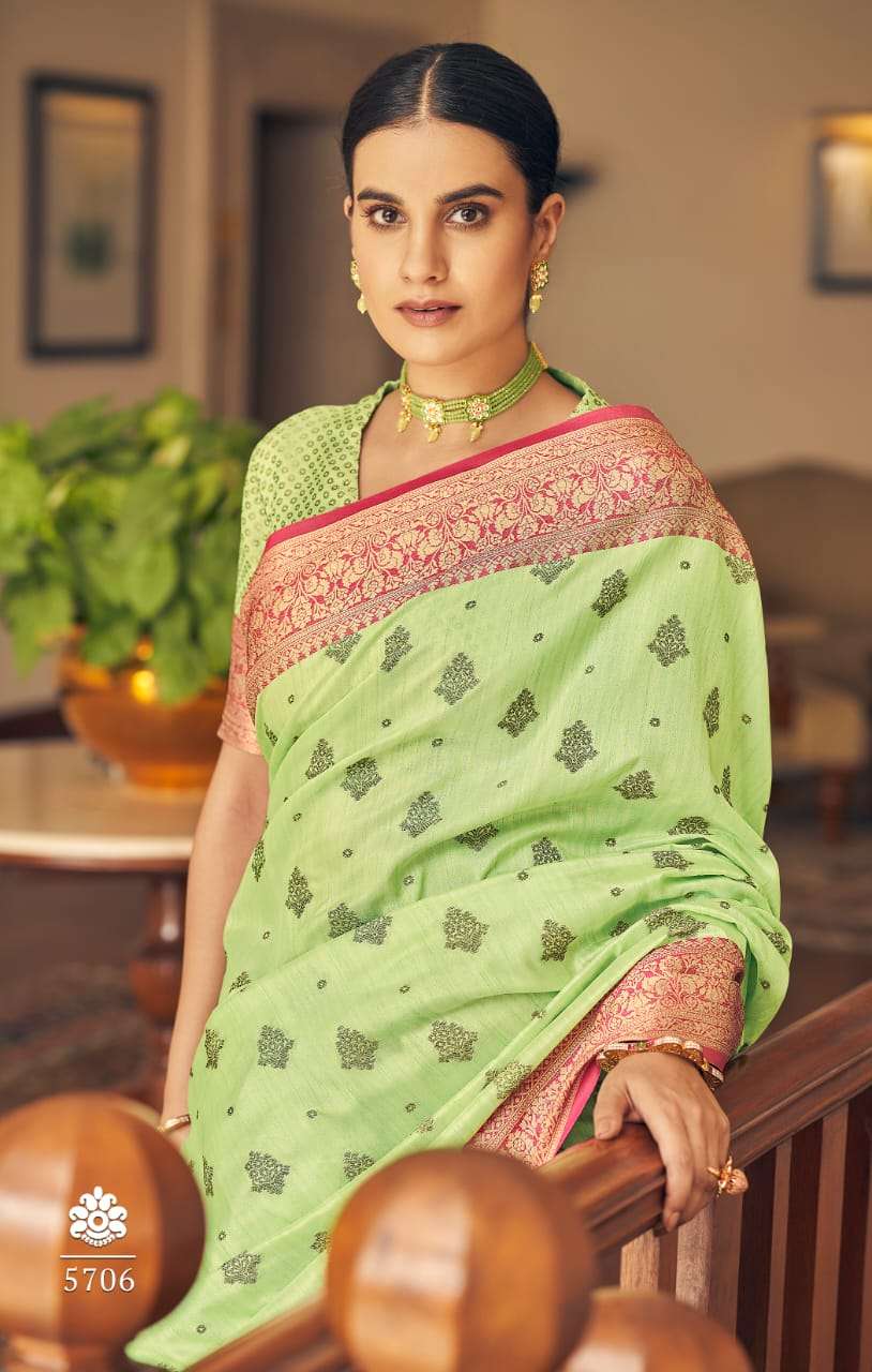 NAZAKAT DESIGNER TUSSER SILK WEAVING SAREE 