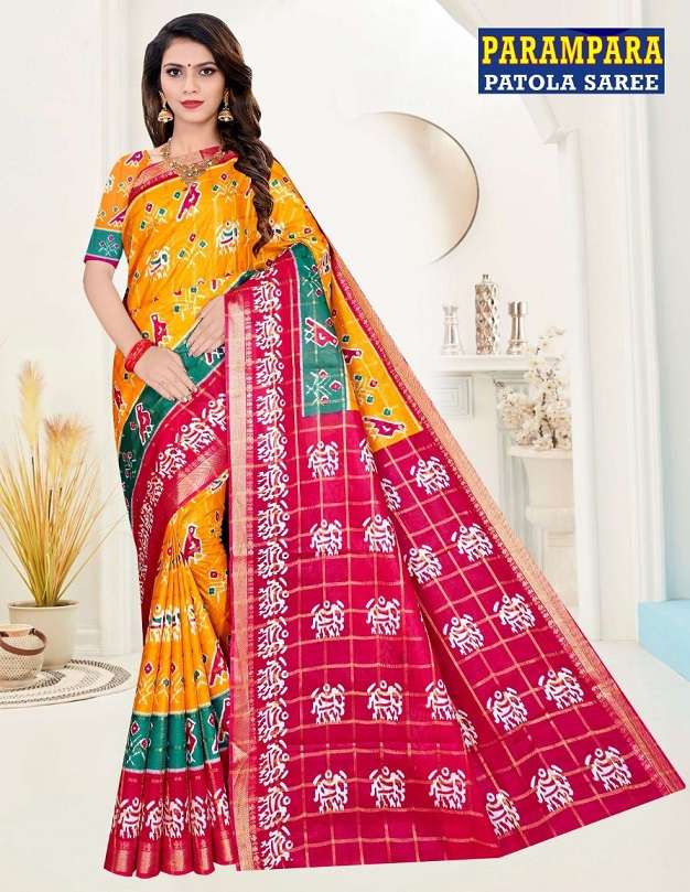 Parampara Patola Saree Vol-2 Cotton With Gath Chola Patola saree