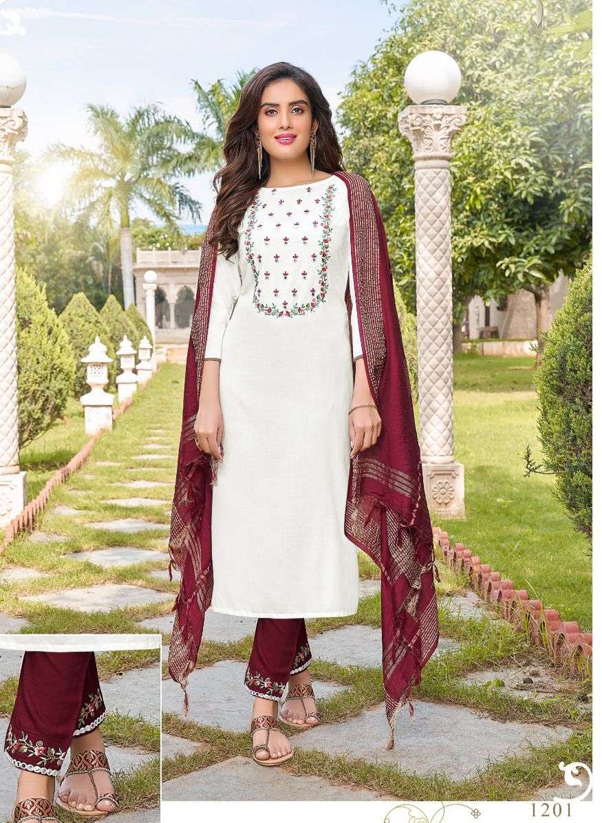 QUEEN DESIGNER HEAVY 14 KG RAYON READYMADE SUIT 