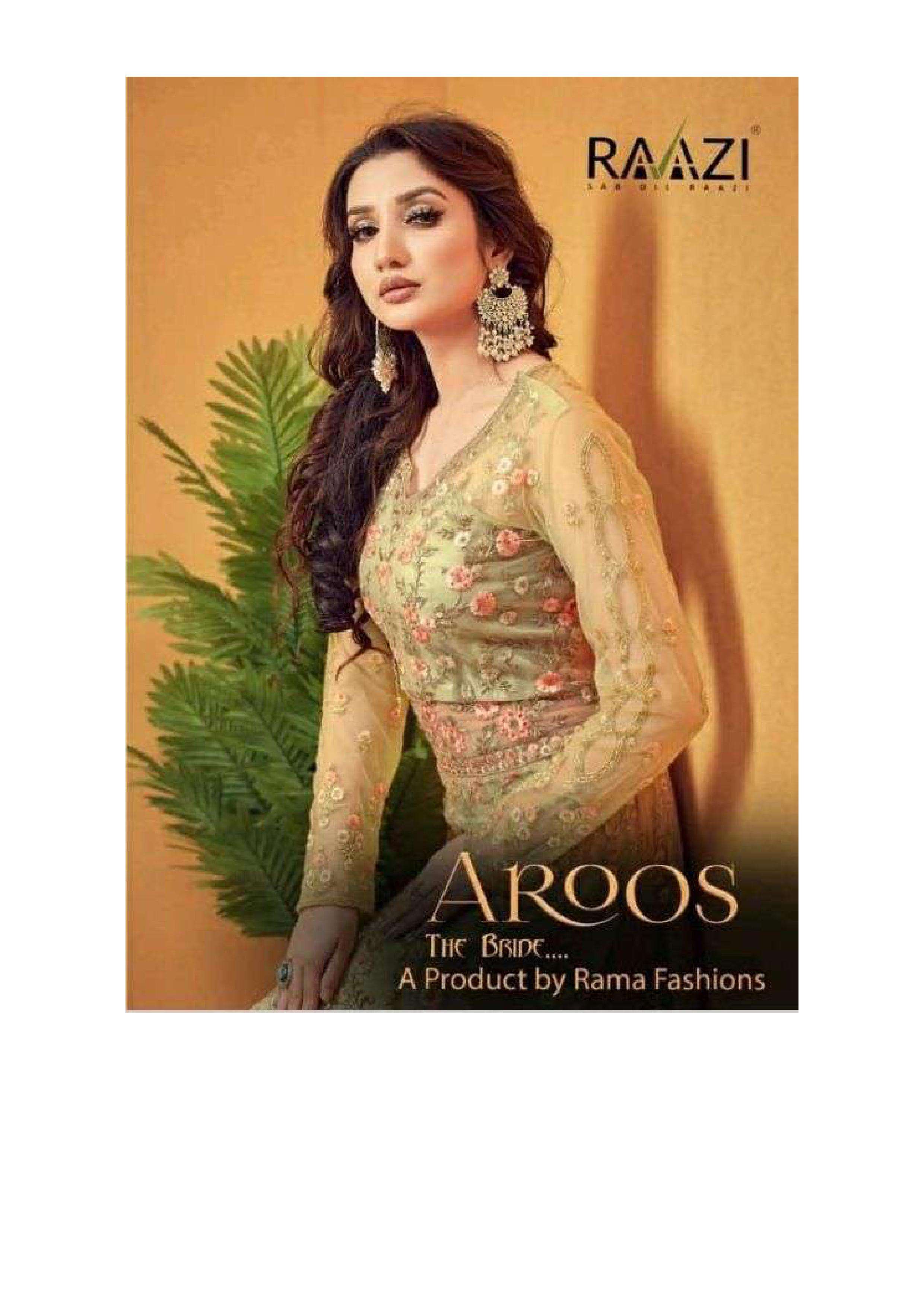 raazi aroos series 10054-10057 supernet fully embroidered suits