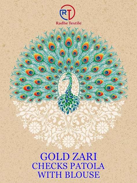 Radhe Textile Gold Zari Checks Patola With Blouse Vol-2 series 111-120 cotton saree