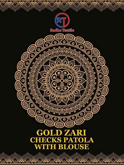 Radhe Textile Gold Zari Checks Patola With Blouse Vol-3 series 101-110 cotton saree