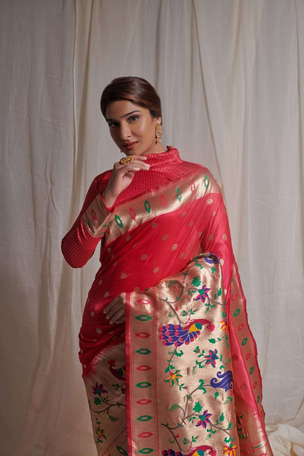 rajyog alesa Pure silk Paithani with Half half concept saree