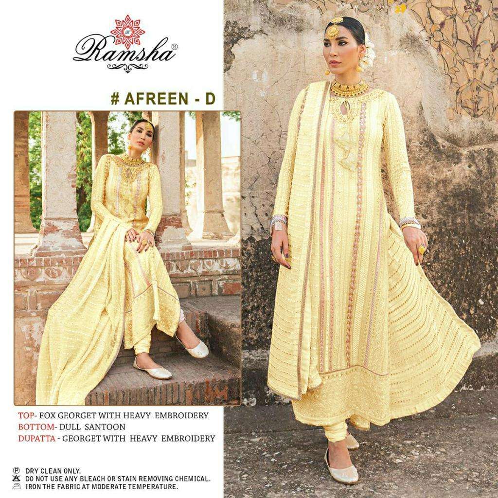 RAMSHA AFREEN D DESIGNER FAUX GEORGETTE SUIT 