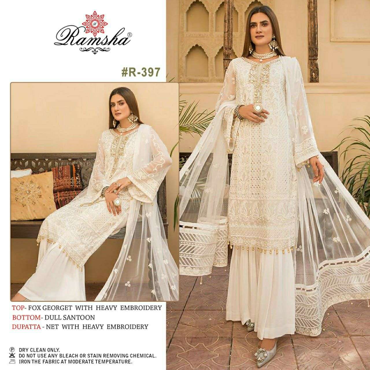 RAMSHA R-396 TO R-398 DESIGNER FAUX GEORGETTE SUIT 