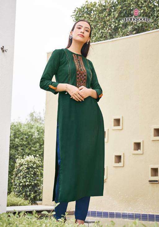 rangoon park vol 3 series 3101-3108 Heavy Rayon Work kurti