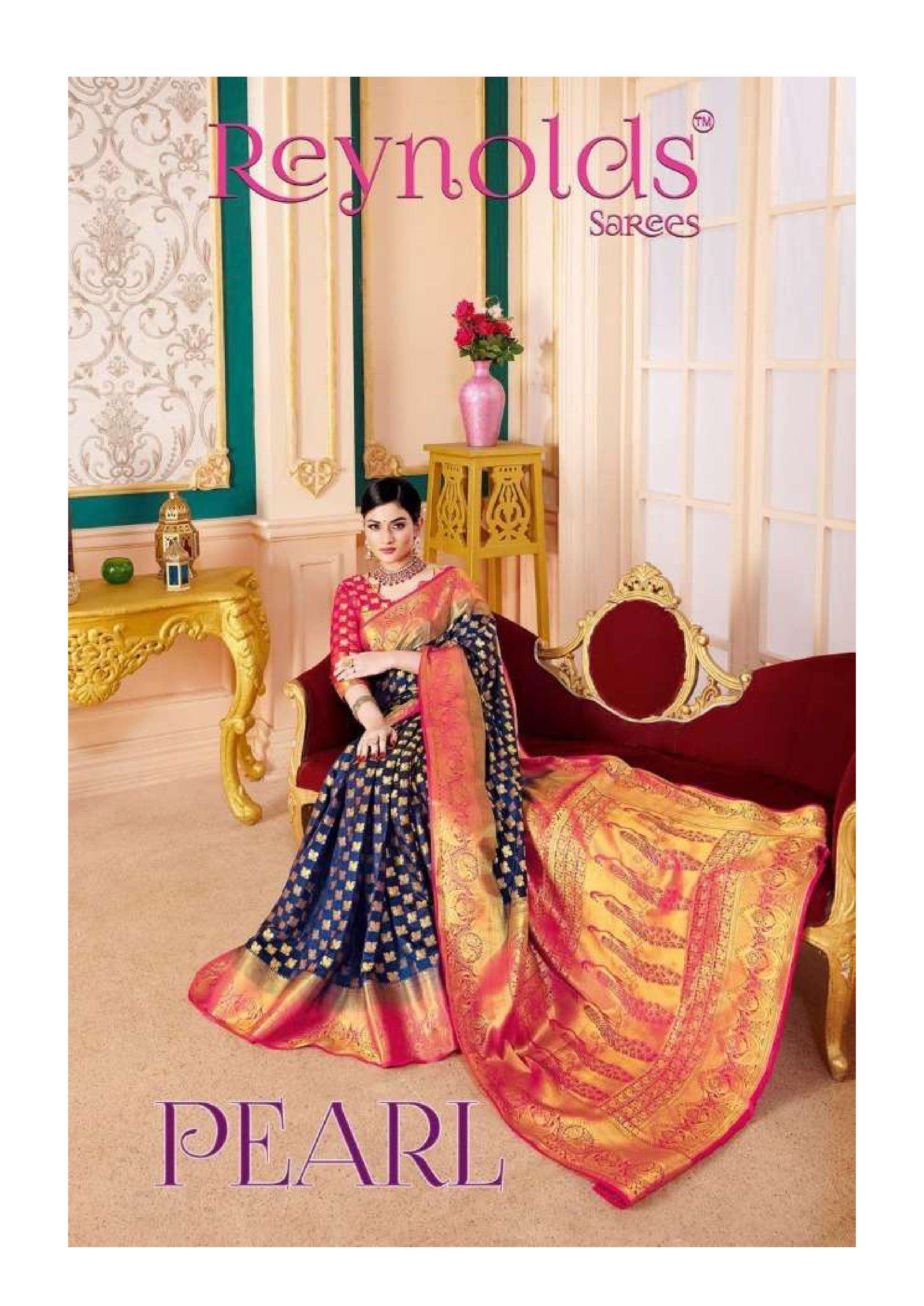 reynolds sarees pearl authorized silk saree wholesaler