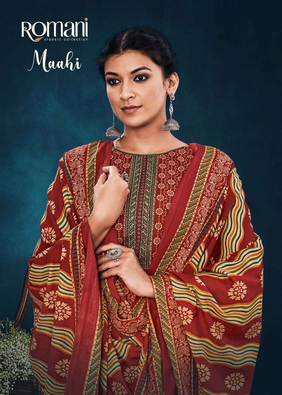 romani maahi series 1003001-1003010 pure heavy spun digital print suit