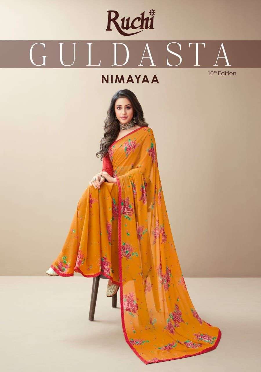 ruchi guldasta vol 10 series 13401-13406 georgette saree