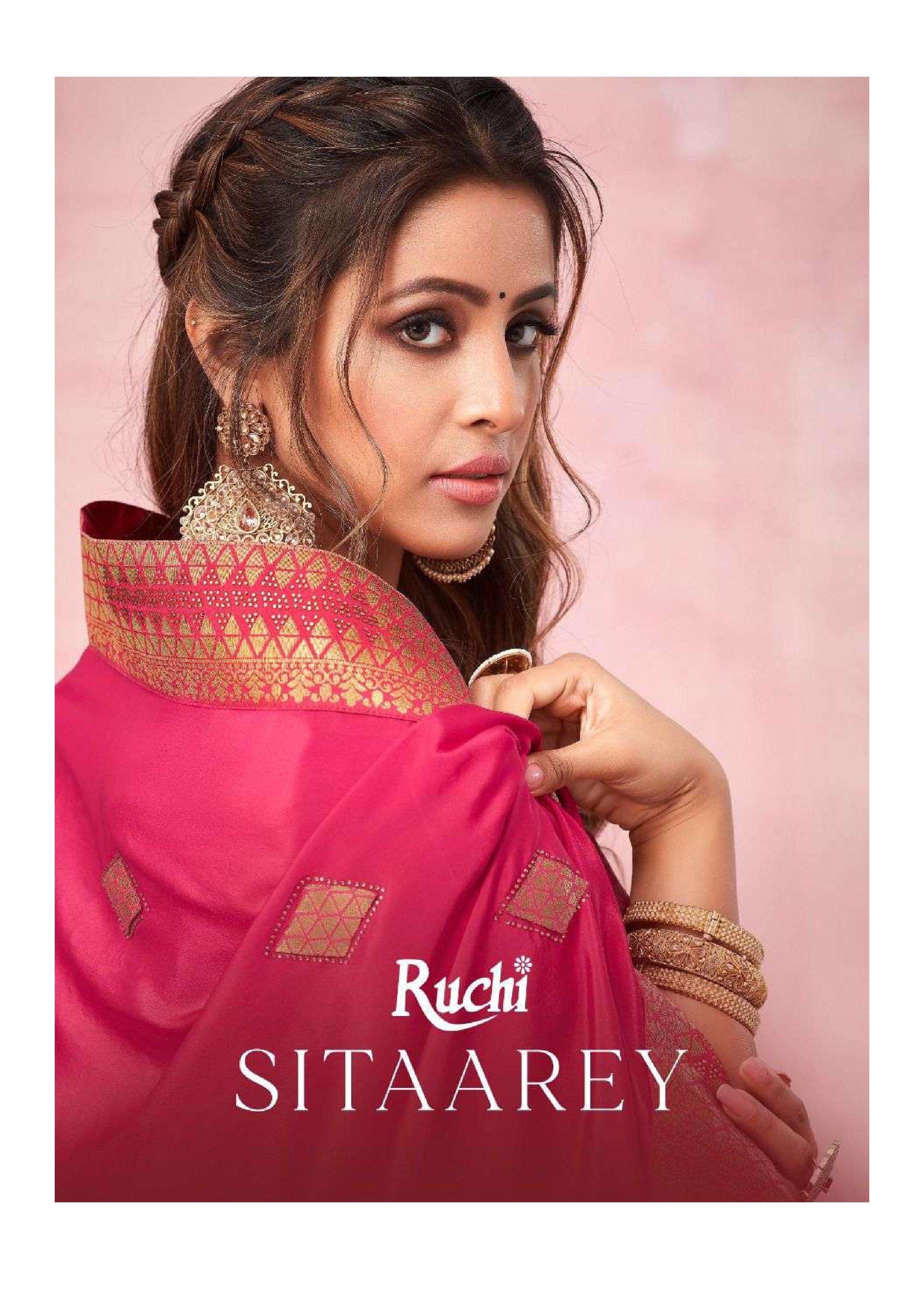 ruchi sitaarey series 11501-11506 Silk with attached Banarasi Border saree