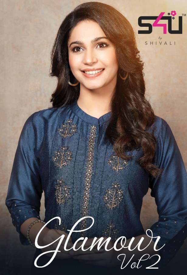 S4u Glamour Vol 2 series 201-208 Chinon Silk kurti