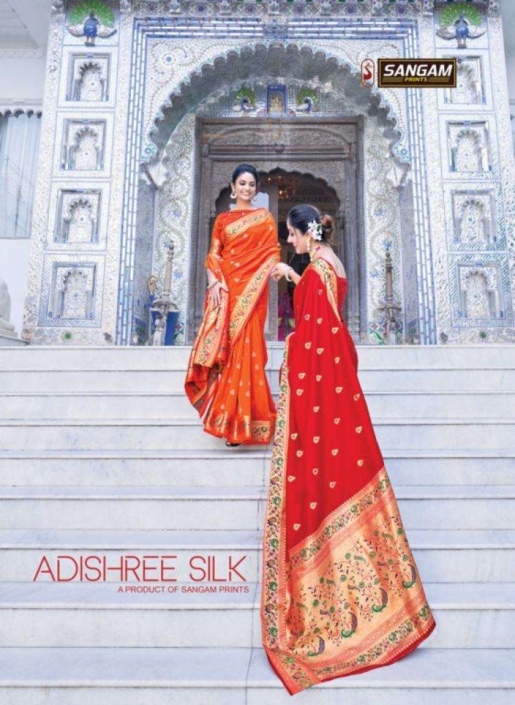 Sangam Adishree Silk series 1001-1006 soft silk saree