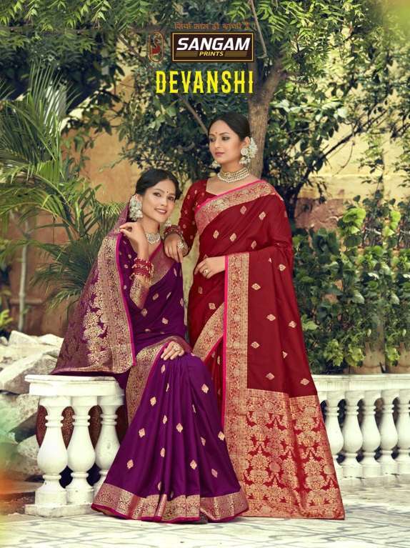 Sangam Devanshi series 1001-1006 pure soft silk sarees