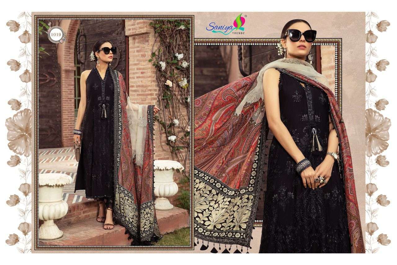 saniya maria b sateen collection vol 6 series 1017-1019 faux georgette suit 