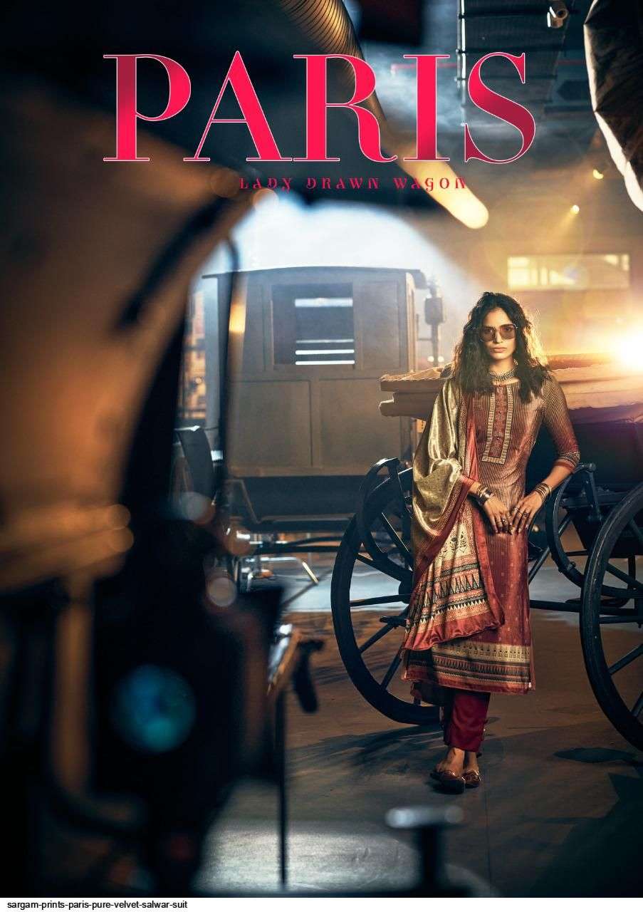 sargam prints paris series 001-008 pure velvet suits