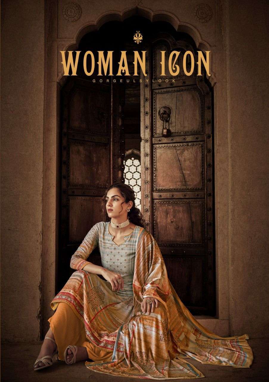 sargam woman icon series 260001-260008 pure pashmina digital suit 