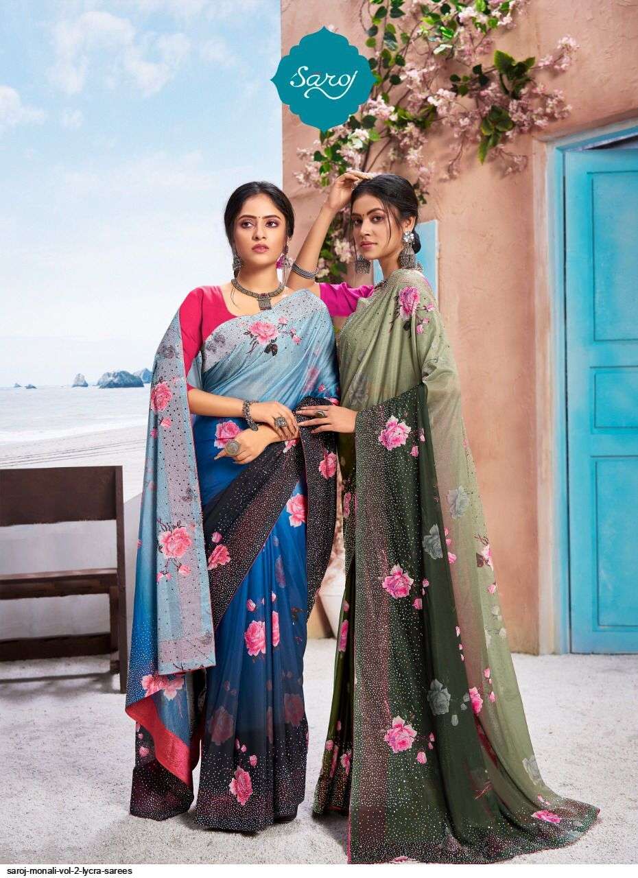 saroj monali vol 2 series 208001-208004 imported lycra saree