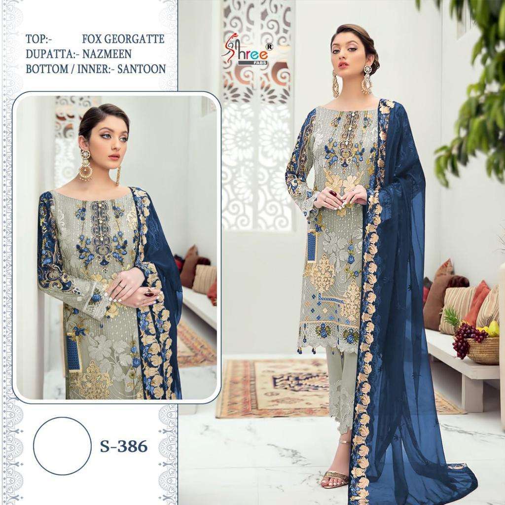 SHREE FAB S-386 DESIGNER GEORGETTE SUIT 