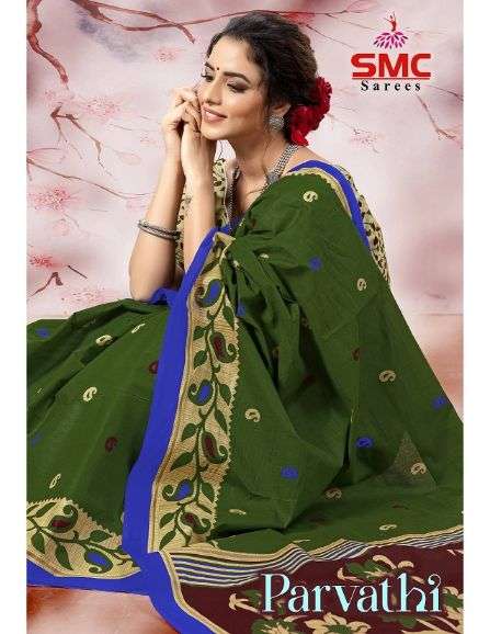 smc parvathi series 1001-1030 cotton printed sarees