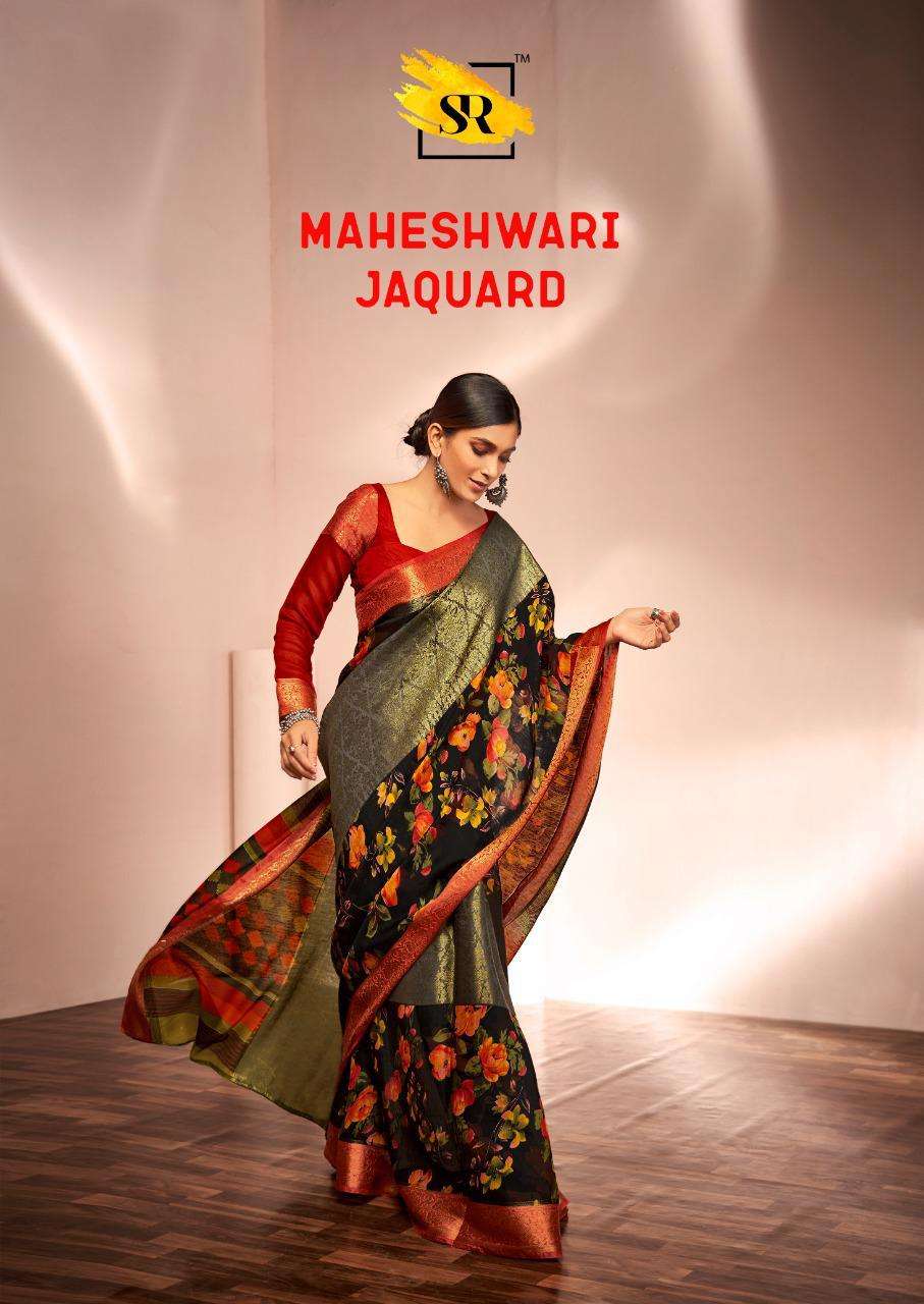 SR BRAND MAHESHWARI JACQUARD DESIGNER SOFT COTTON SILK SAREE 