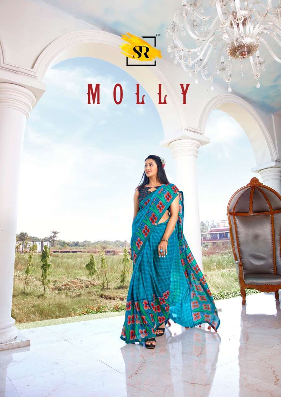 sr sarees molly series 01-08 soft touch cotton printed saree