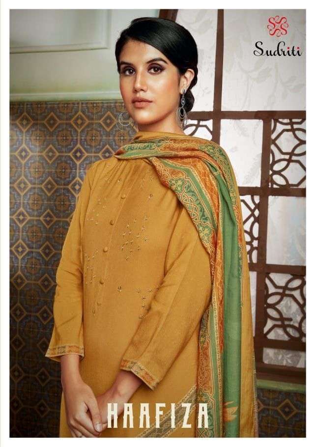sudriti haafiza pashmina with embroidery suit 