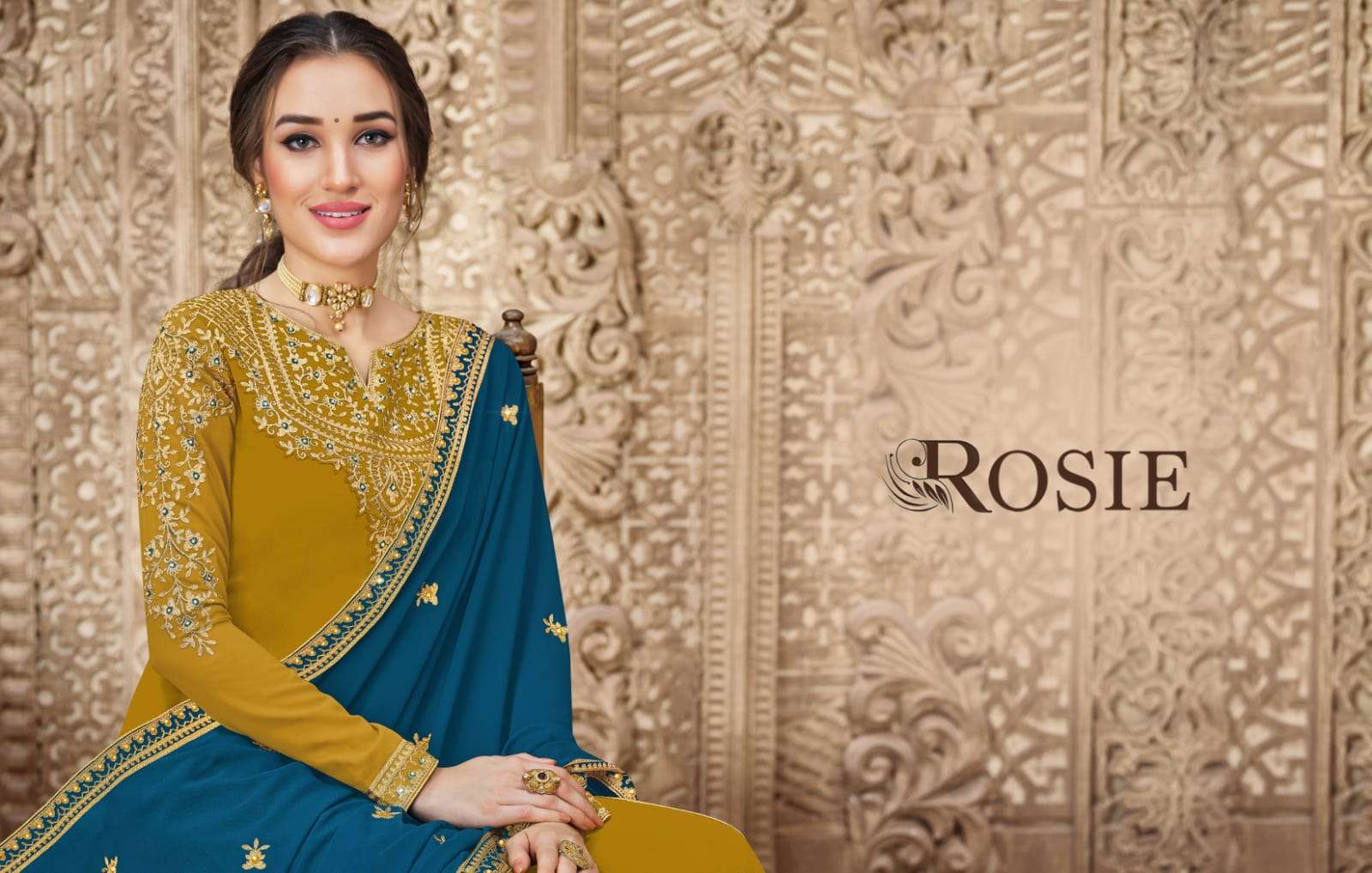 SWAGAT ROSIE DESIGNER SWISS GEORGETTE SUIT 