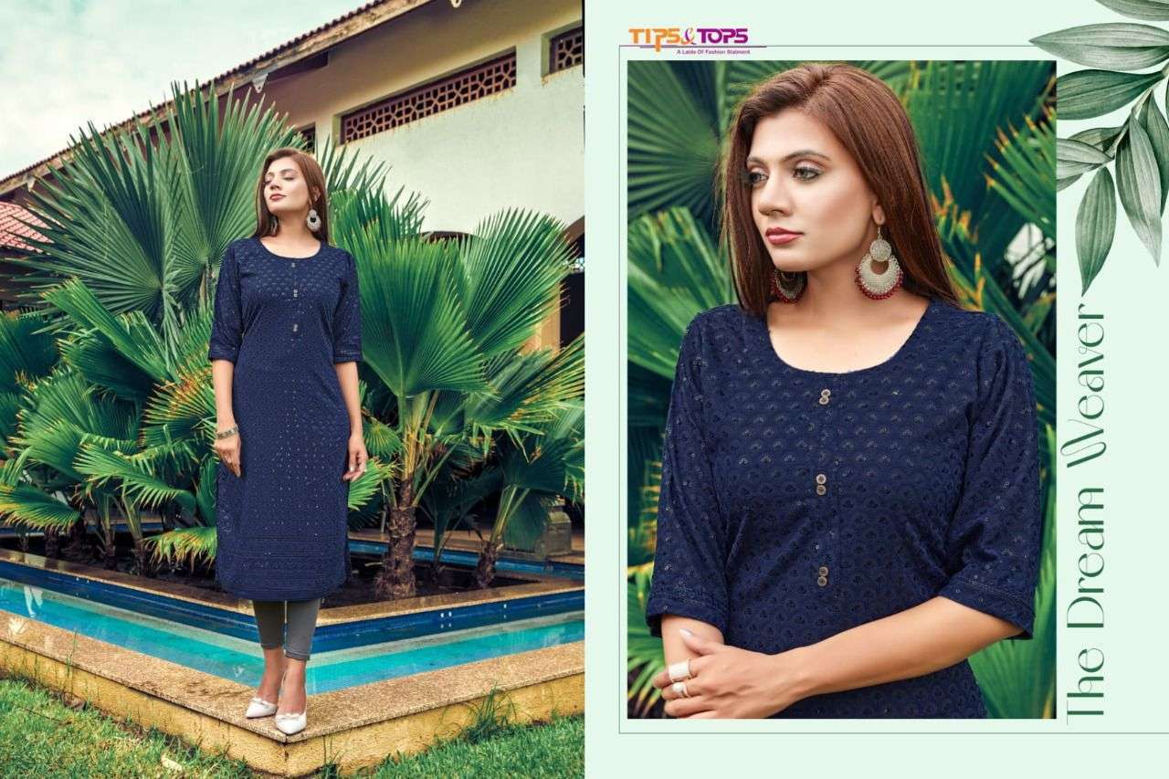 tips and tops olivia vol 2 Heavy Reyon Chikan kurti