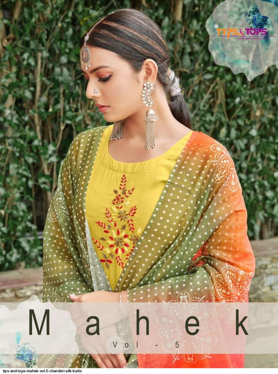 tips & tops mahek vol 5 series 01-06 Heavy Chanderi Silk with Cotton Astar suit