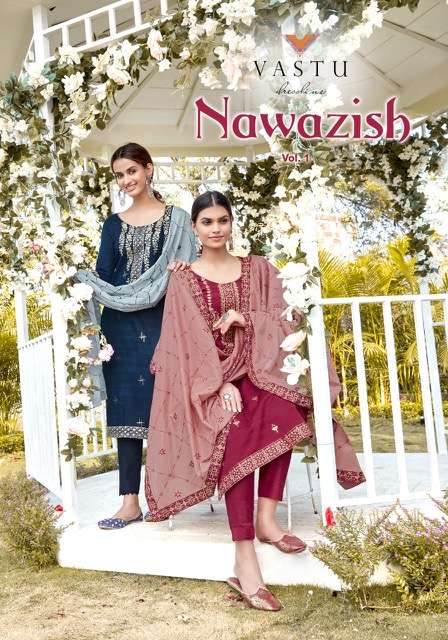 Vastu Nawazish Vol-1 series 101-104 Satin Cotton suit