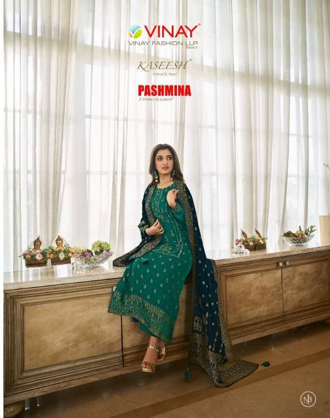 Vinay kaseesh pashmina series 14731-14738 viscose pashmina jacquard suit