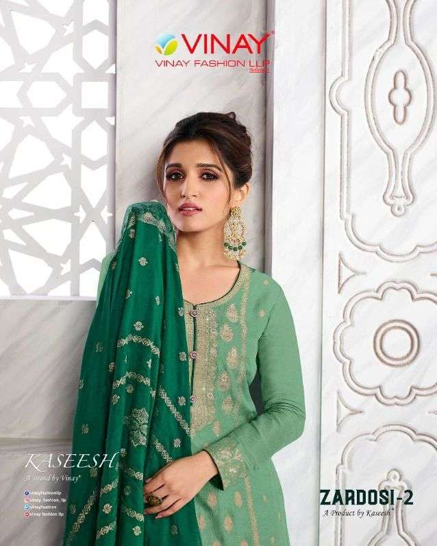 vinay kaseesh zardosi vol 2 series 15631-15636 dola jacquard suit