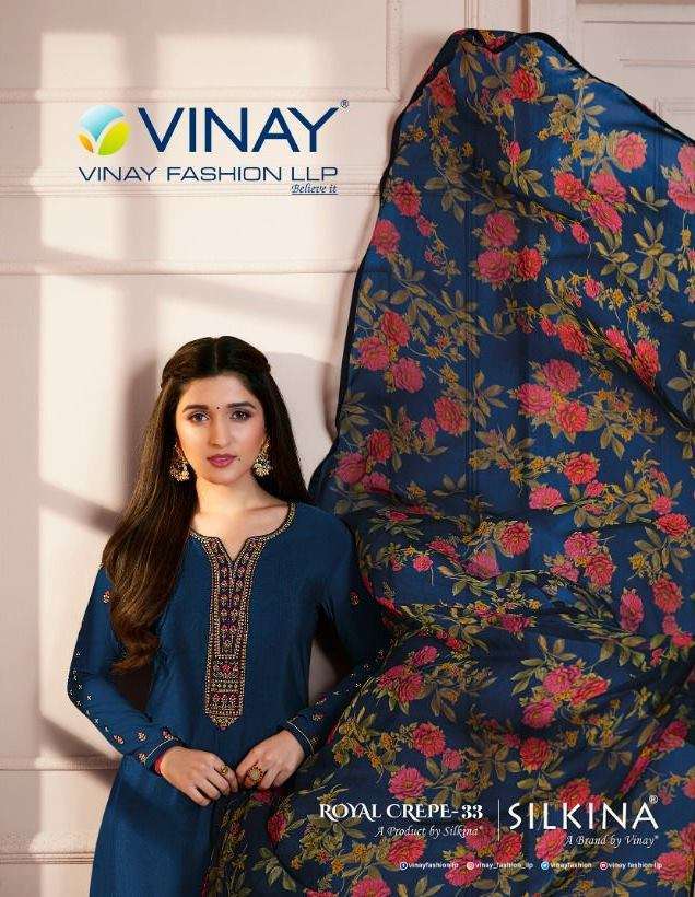 vinay silkina royal crepe vol 33 series 15361-15369 royal crape suits