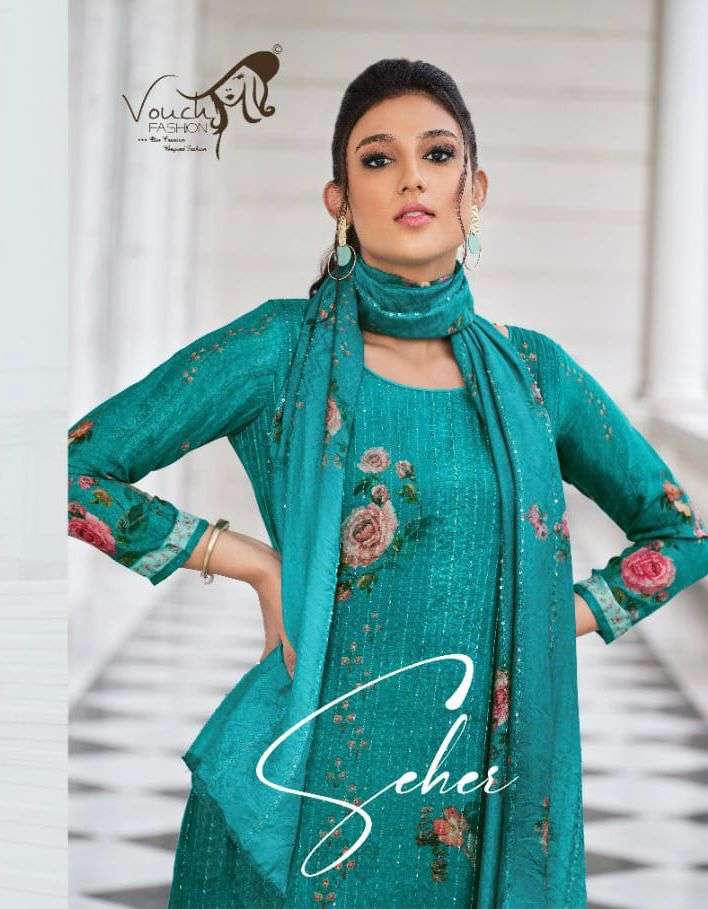 VOUCH FASHION SEHER DESIGNER PURE VISCOSE MUSLIN SUIT 