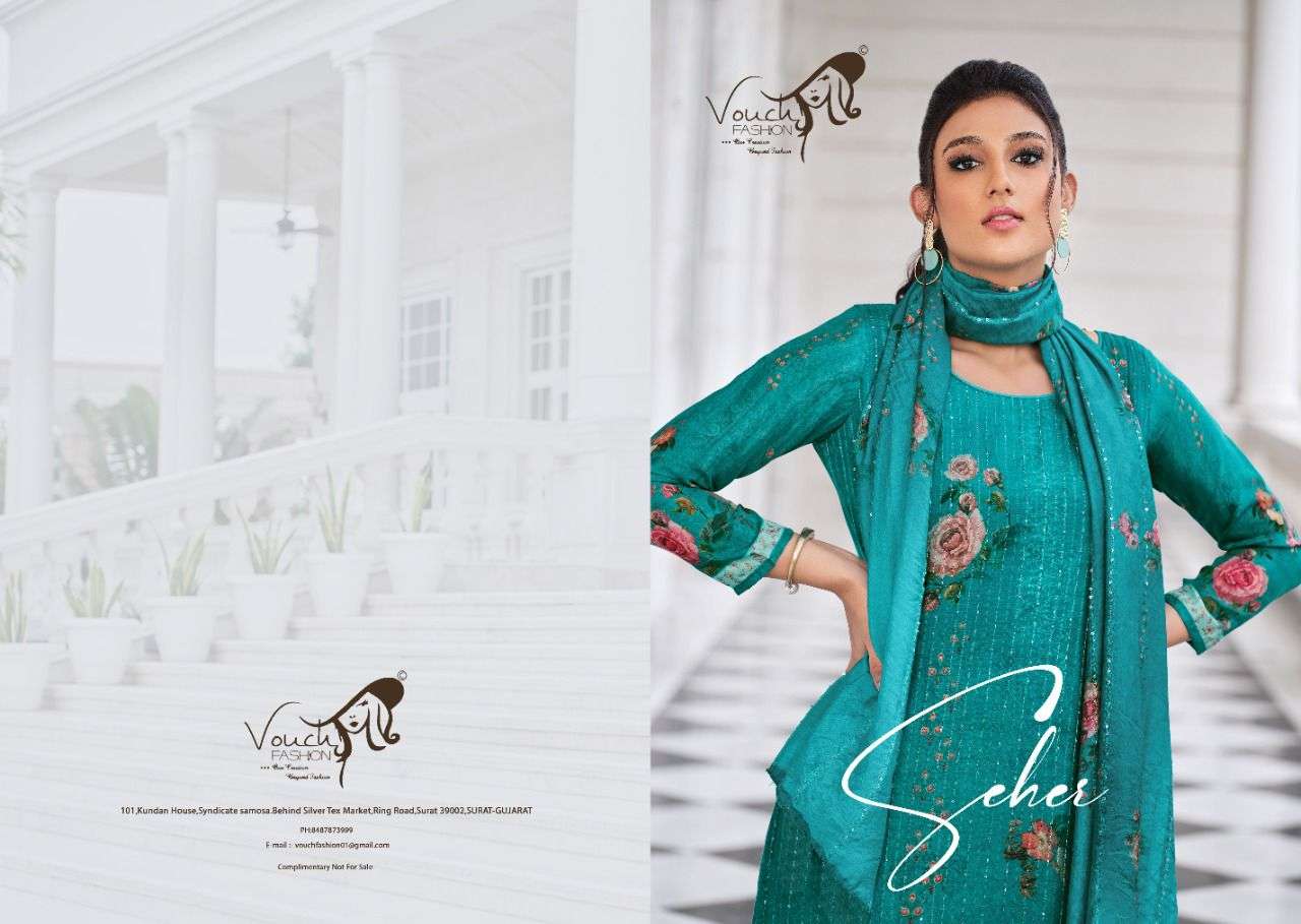 VOUCH SEHER DESIGNER PURE VISCOSE MUSLIN SUIT 