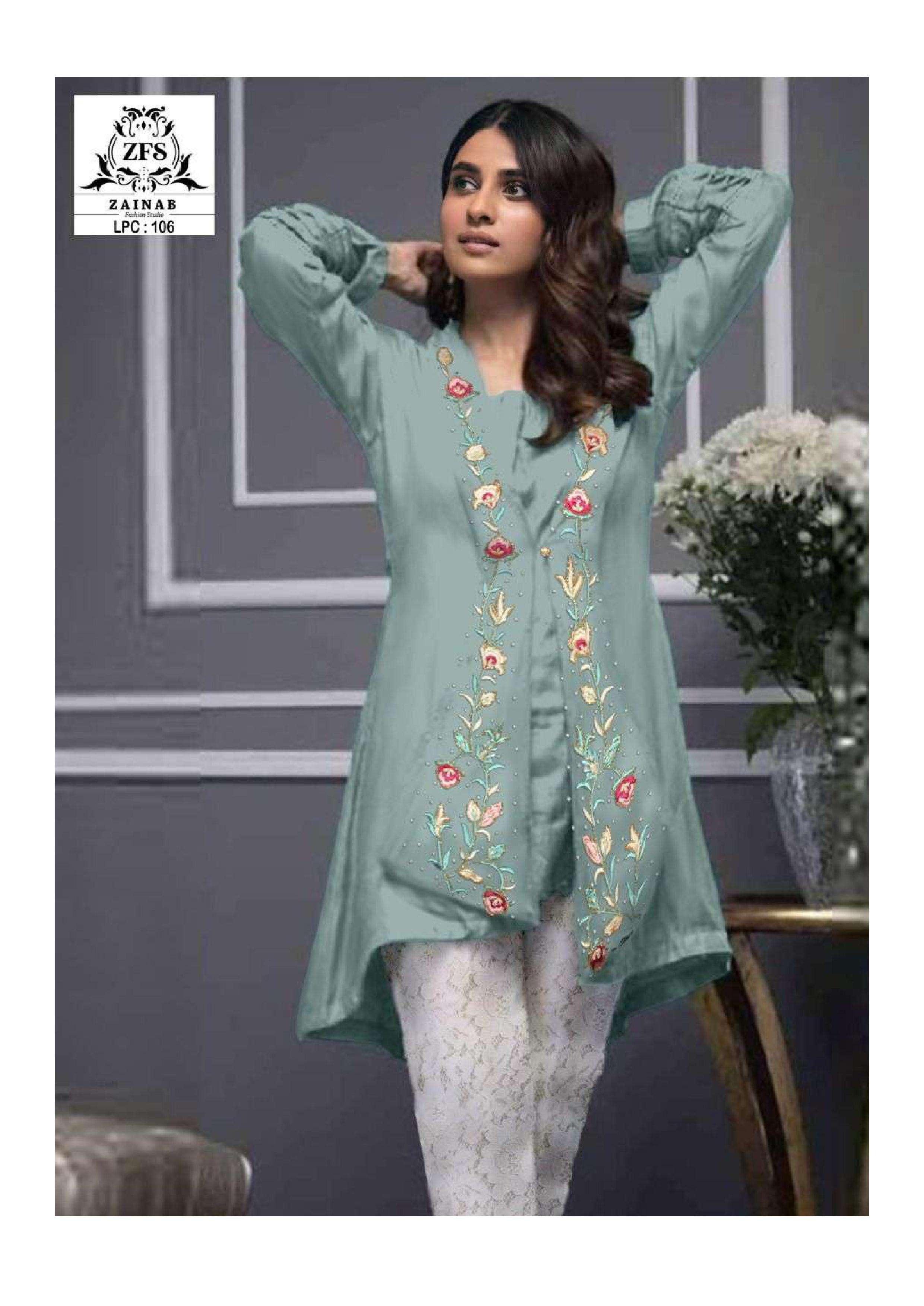 zainab fashion studio lpc 106 georgette pakistani kurti with bottom pair