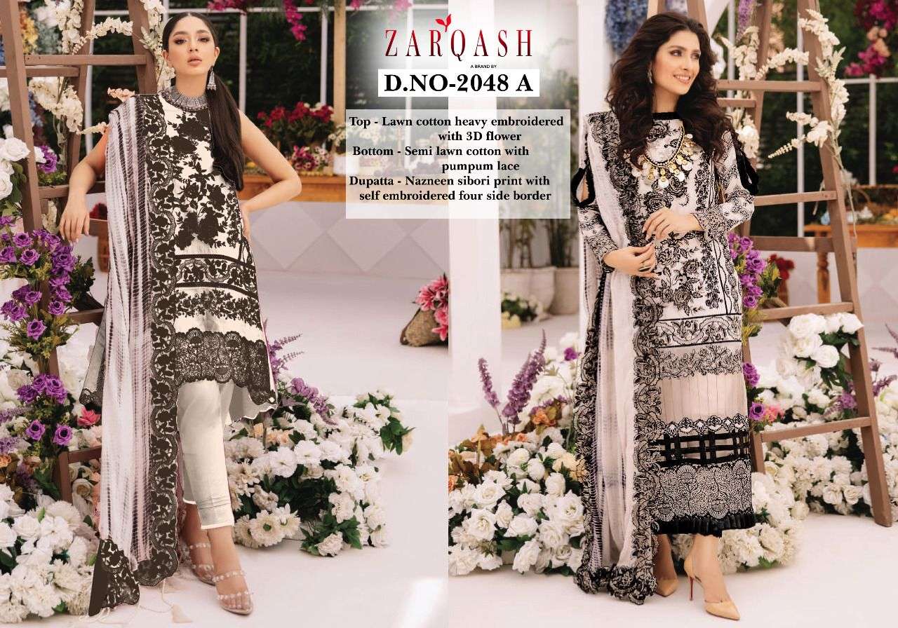 ZARQASH ARIANA 2048 DESIGNER LAWN COTTON SUIT 