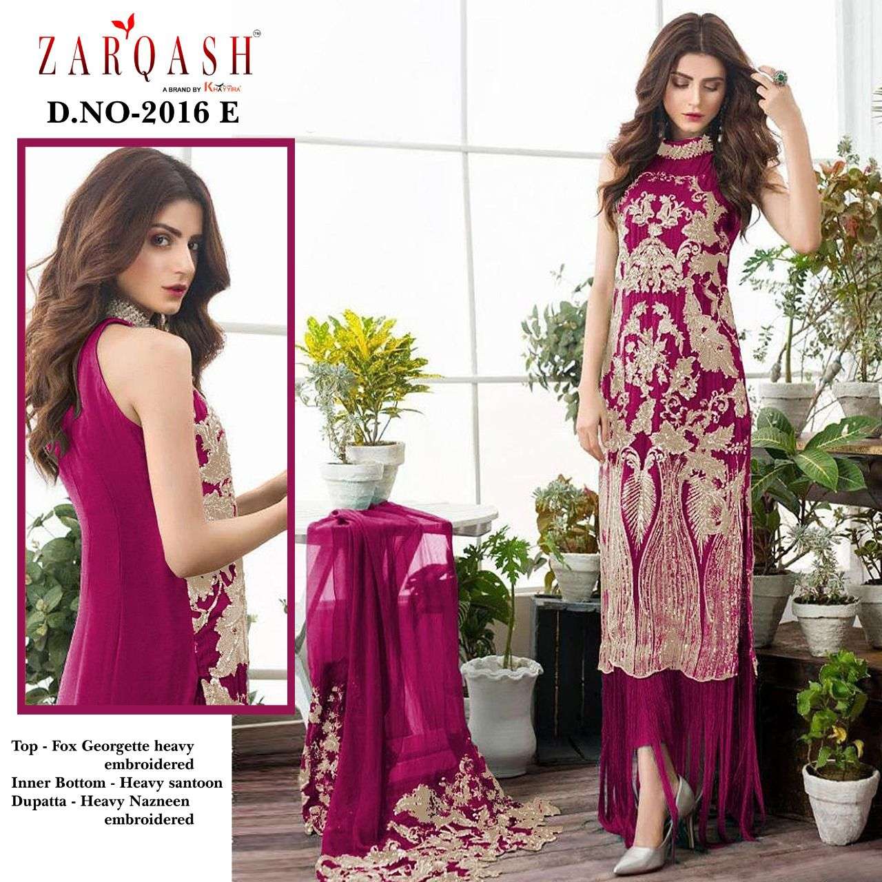 ZARQASH FAIZA 2016 DESIGNER FAUX GEORGETTE SUIT