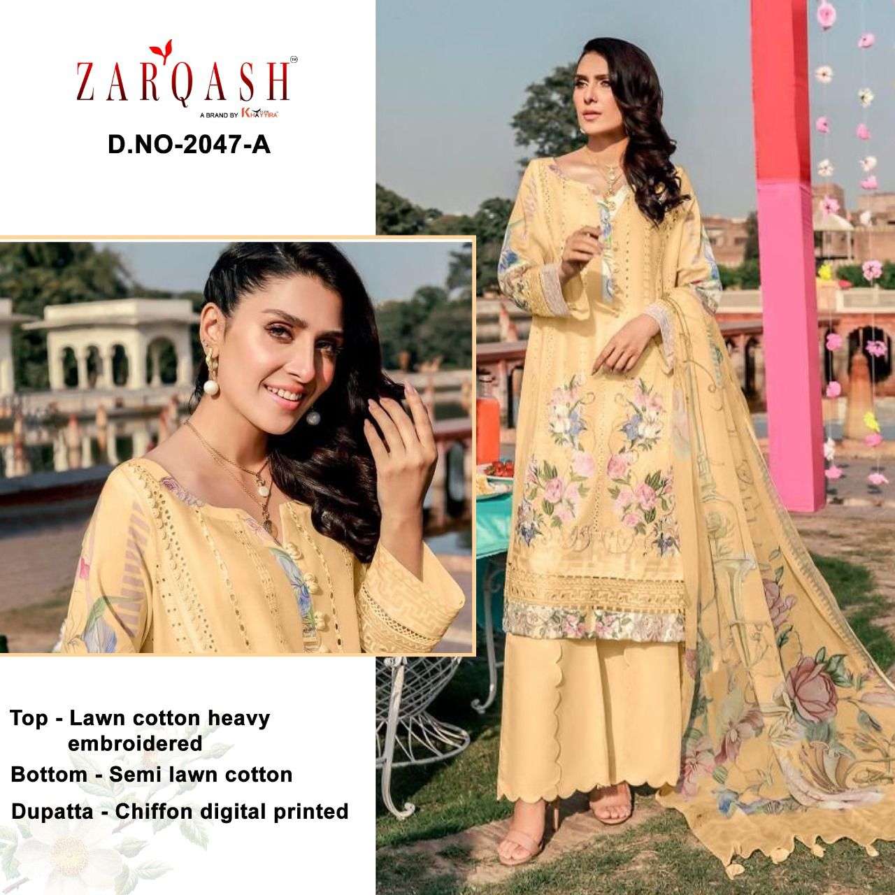 ZARQASH ROUCHE-2 DESIGNER LAWN COTTON SUIT 