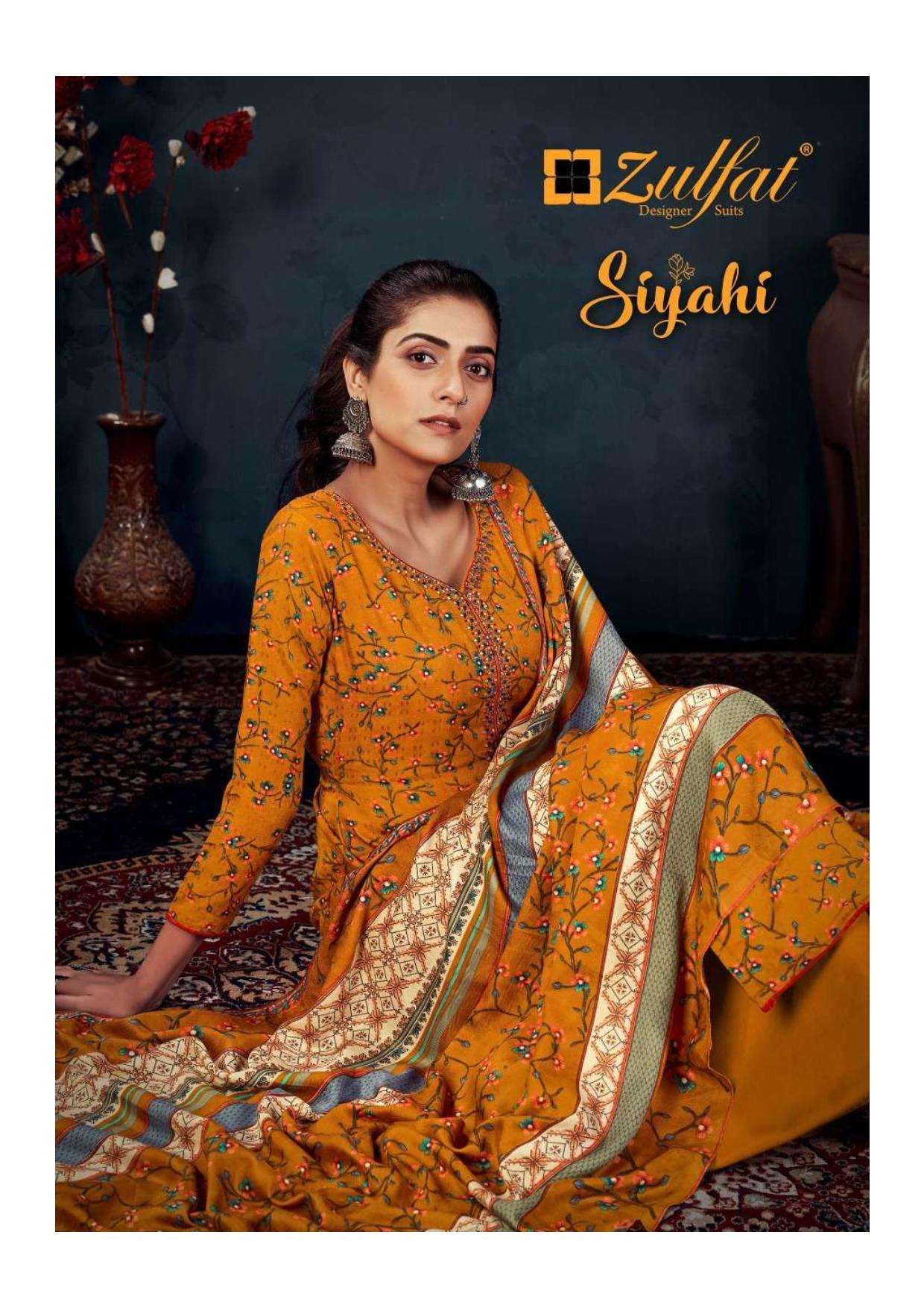 zulfat siyahi series 360001-360010 Pure Pashmina Digital Print suit