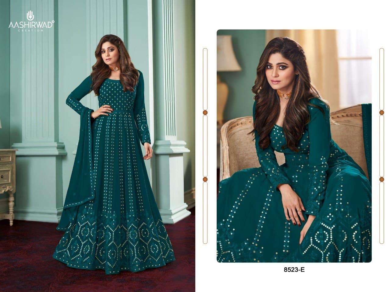 AASHIRWAD 8523 DESIGNER FAUX GEORGETTE SUIT 