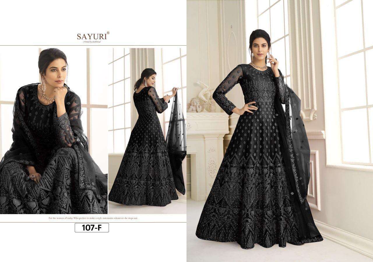 AASHIRWAD AARUSHI SAYURI 107 COLORS DESIGNER HEAVY NET SUIT 
