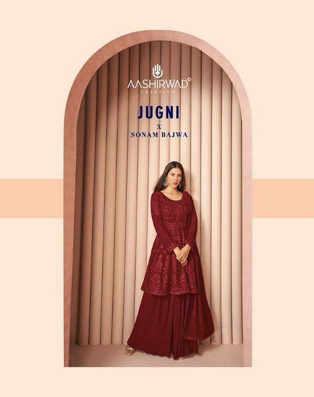 AASHIRWAD CREATION JUGNI DESIGNER REAL GEORGETTE SUIT 