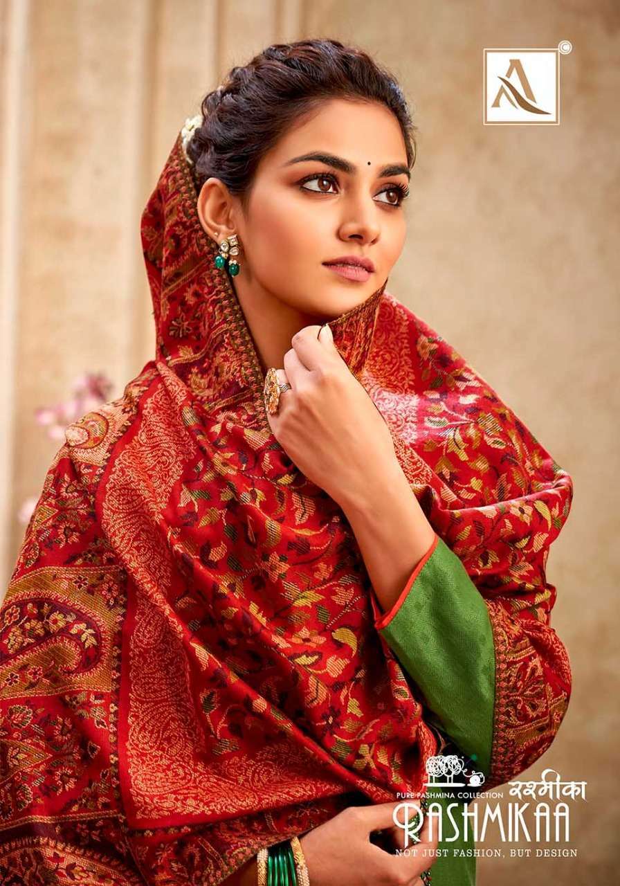 alok suit rashmikaa series 869001-869007 pure wool pashmina suit 