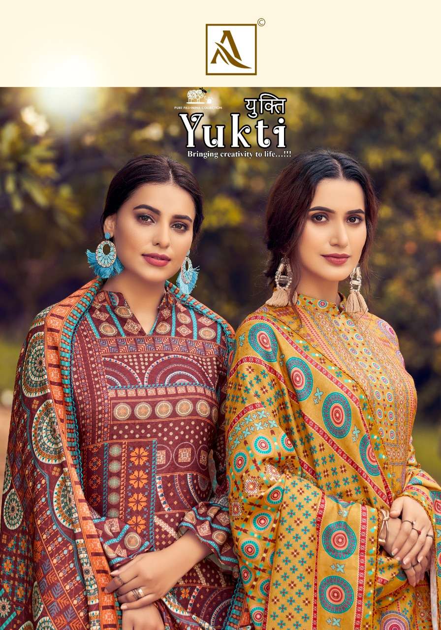 alok suits yukti series 820001-820010 Pure Wool Pashmina Digital Print suit